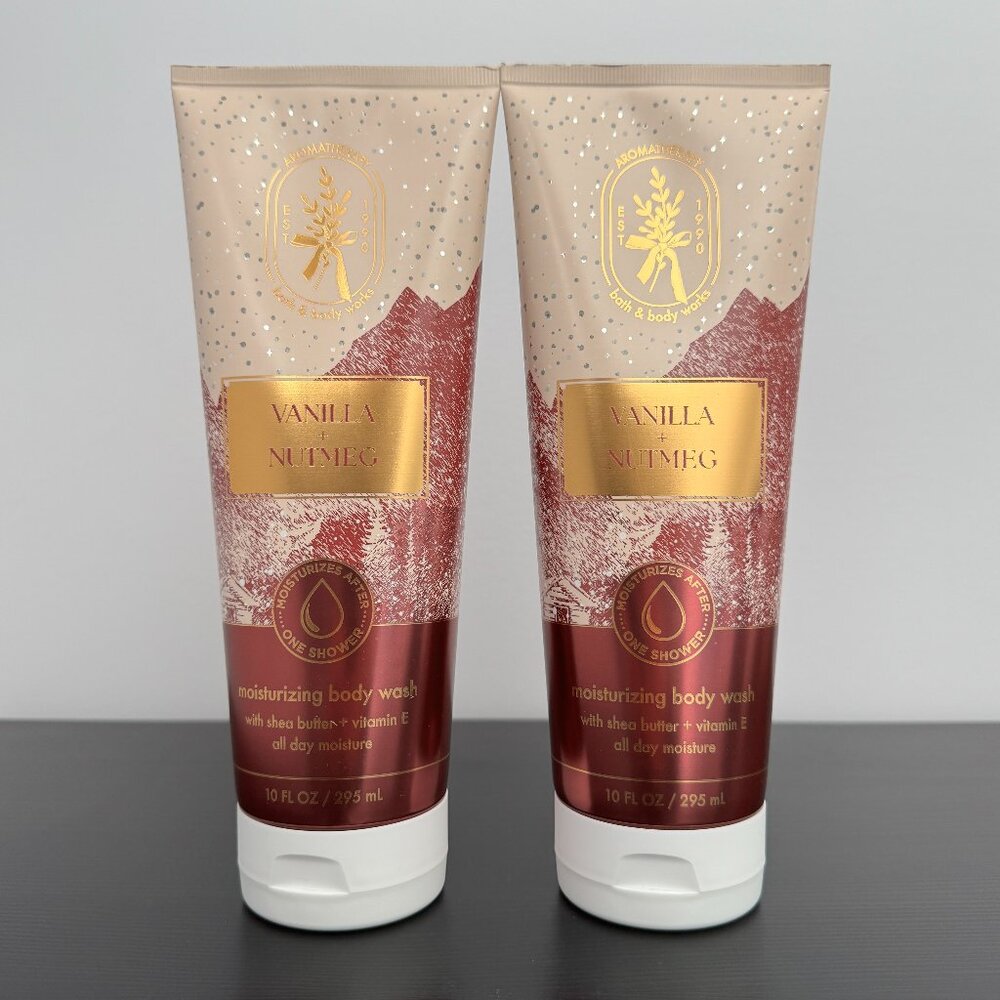Bath & Body Works Aromatherapy Vanilla Nutmeg Moisturizing Body Wash (Set of 2)